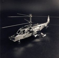 Kamov Ka-50 elicottero squalo nero russo 3D autoassemblaggio modello in metallo fai da te Regno Unito