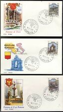 ITALIA 1973 - 3 FDC ROMA - FONTANE D'ITALIA - BUSTE MODELLO 1 