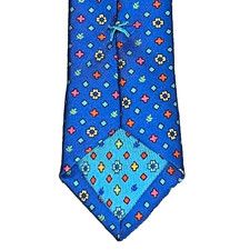 CRAVATTA UOMO SETA BLU FOULARD