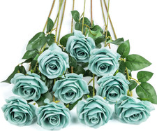 10 Rose Artificiali in Seta