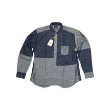 B. D. Baggies Camicia Uomo maniche lunghe denim jeans blu grigio taglia L