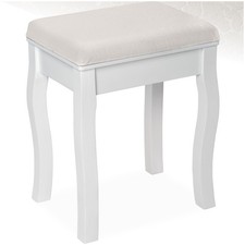 Sgabello per tavolo da trucco toeletta sedia shabby chic poltrona legno bianco 