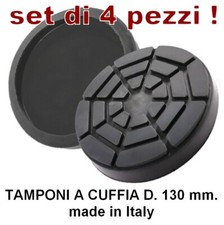 SET 4 Pz TAMPONI D 130 per PONTI SOLLEVATORI BRACCI GOMMA vedi ns braccioli auto