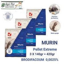 Vebi MURIN PELLET EXTREME 420 gr Veleno Topicida Ratticida Topi e Ratti
