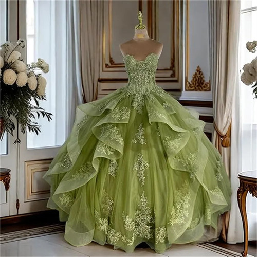 Abito quinceanera pizzo con - pizzo,