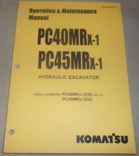 Komatsu PC40MRX-1 PC45MRX-1 Escavatore Operazione & Cura Libro Manuale