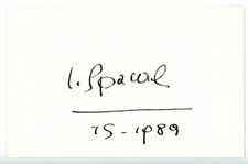 1989 ARTE Pittore Luigi SPACAL *AUTOGRAFO su cartoncino - 16x11 cm