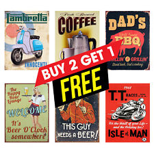 Insegna in latta bar/pub garage uomo grotta metallo targa bar casa capannone arte da parete M2