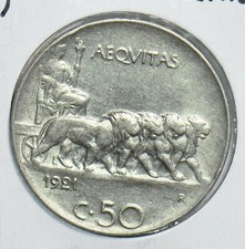 Italia 1921 50 Centesimi Leone