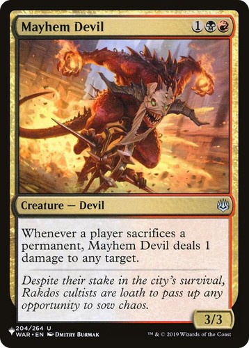 Mayhem devil the list - mayhem,