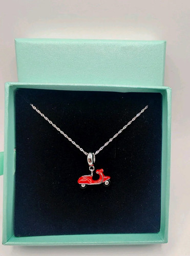 Collana ciondolo rosso scooter - ciondolo,