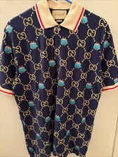 Gucci Polo Uomo L Collo Navy