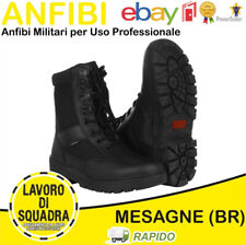 Anfibi Stivali Militari Neri - Anfibio Militare Nero Pelle e Suola Cucita - FOST