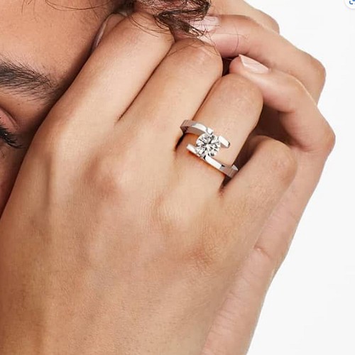 Anello platino con diamanti - anello,