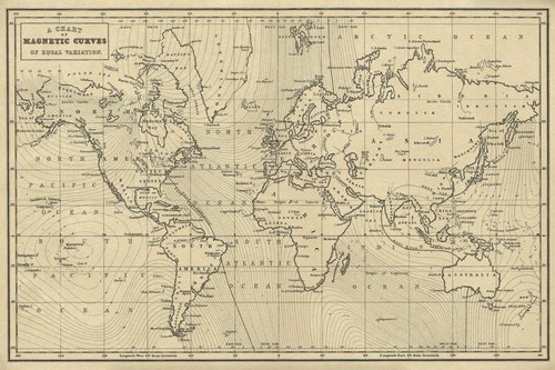 1850 vintage mappa del mondo - 1850,