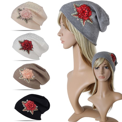 Berretto strass pietre fiore