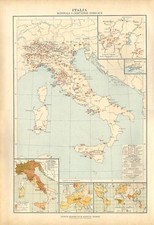 Antique geographical map italy - antique,