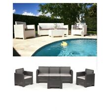 Divano con Poltrone e Tavolino/Salotto per Esterno/Giardino 5 posti Mod. Kansas