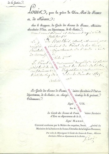 Ordonnance signée - , de