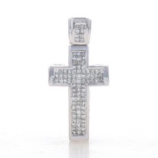 Oro Bianco Diamante Croce