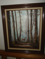 Grande dipinto olio vintage