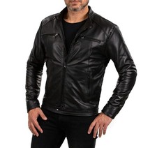 Giacca Biker In Vera Pelle