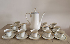 Servizio da Caffè Kaiser Bavaria Porcellana Profilo Oro per 10 Completo Vintage