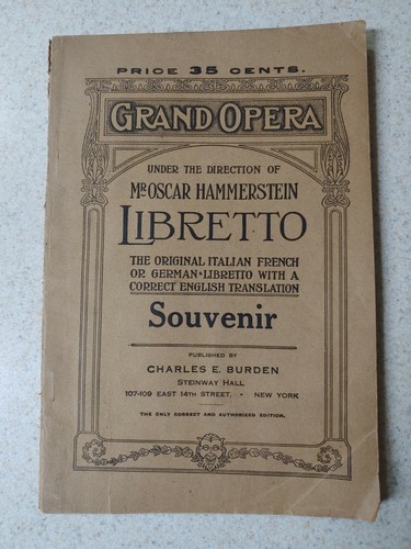 Antico libretto programma