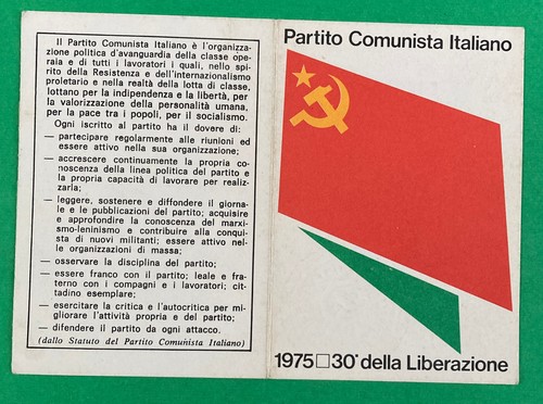 Tessera partito comunista - tessera,