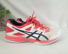 Asics Gel Task Scarpe da Ginnastica Donna UK 8 Bianco Rosso Sneakers Sportive da Interno