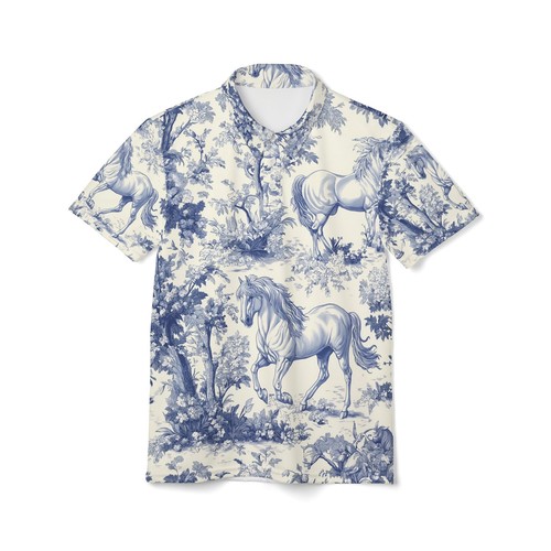 Polo unisex blu equestre