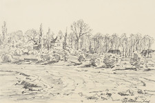 Disegno a matita paesaggio con