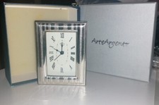 SVENDITA - OROLOGIO SVEGLIA DA TAVOLO LAMINA IN ARGENTO cm 10x12