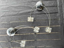 Set Lampade a parete in metallo cromato e vetro. Luci a Led 