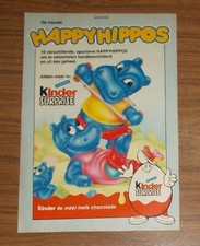 Rara Pubblicità Ferrero Ovetto Bambini Sorpresa HAPPY HIPPO FITNESS CLUB NL 1992