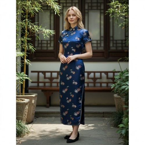 Abito vintage blu floreale
