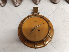 Orologio vintage Junghans meccanico Germany dorato ottone e legno da parete