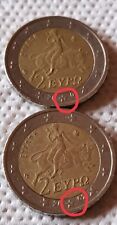 2 Monete da 2 Euro EYPO 2002 Con S In Stella Centrale RARISSIMA