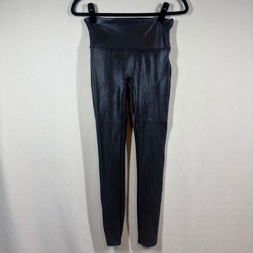 Spanx leggings ecopelle nero - leggings,
