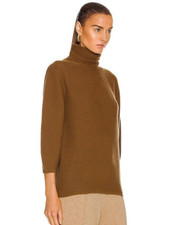 Max Mara Iconic Turtleneck Wool & Cashmere Sweater Etrusco in Brown S Pullover