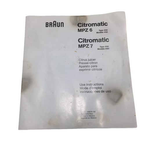Braun juicer citromatic type - citromatic,