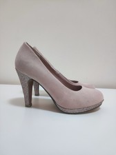 Marco Tozzi scarpe donna scamosciate tacco 10 cm, rosa antico e glitter, tg 37