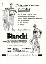 BIANCHI BICICLETTA gomme PIRELLI Pubblicità 1 pagina originale 1955 vintage