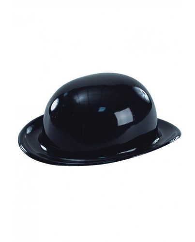 Bombetta nera plastica - in,