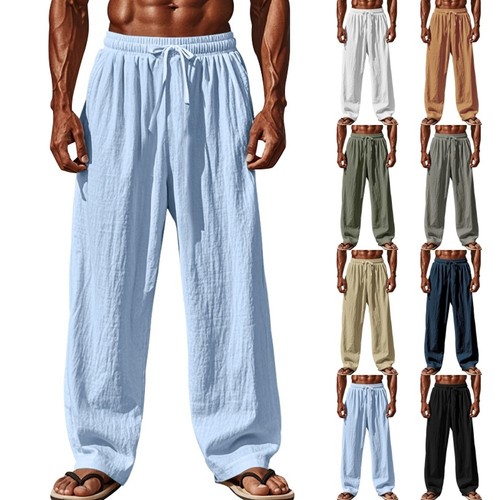 Pantaloni lino uomo lunghi - pantaloni,