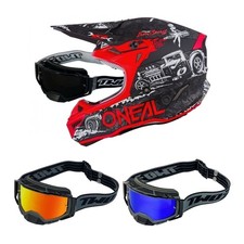 Casco motocross con occhiali