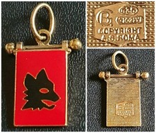 Medaglia ROMA ?? calcio ⚽️ ARGENTO 925❗ DORATO ciondolo distintivo UFFICIALE❗