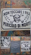 Tabella Insegna Targa Non Toccare I Fili Pericolo Di Morte Originale Vintage
