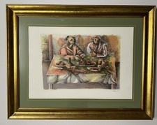 Quadro litografia Saverio Terruso “la tavola” 50x70cm in cornice