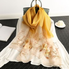 Women Silk Wool Scarf Shawl